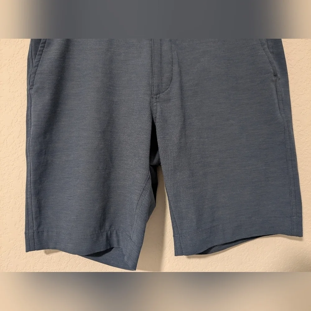Faherty Blue Tailored Relaxed Straight Leg Drawstring All Day Shorts 9